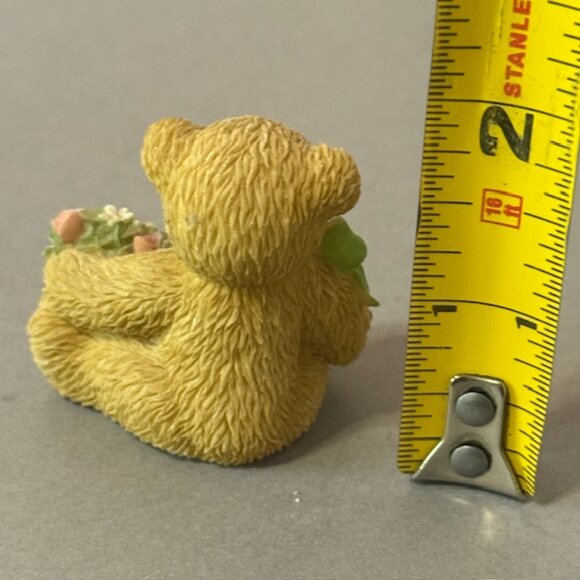 Vintage Cherished Teddies Figurine Enesco Anthropomorphic Birthday August Wreath - Picture 2 of 3